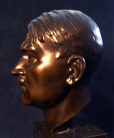 Bronzed (Spelter) bust of Adolf Hitler signed by the artist W.Zoll