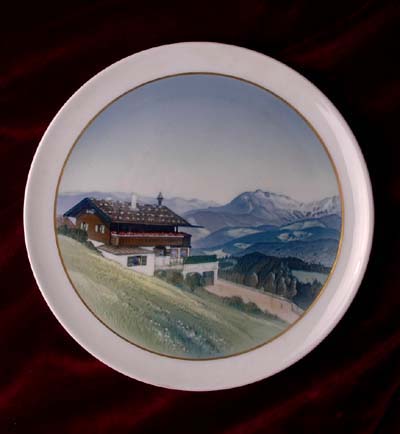 A Hand Painted Rosenthal Porcelain Plate detailing Hitler's Haus Wachenfeld