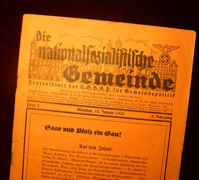 Newspaper - National Socialistische Gemeinde - 15th January 1935.