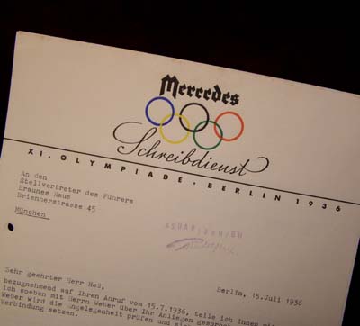 Mercedes Letters To Rudolf Hess. 1936.