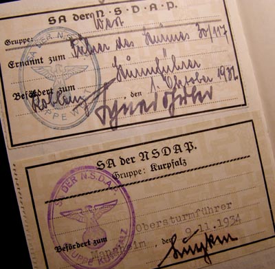NSDAP Membership Book - SA-Obersturmfuhrer - Joined 1932