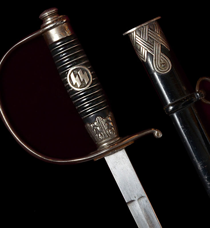 SS Officer Sword | Later Nickle-Silver Plated version.