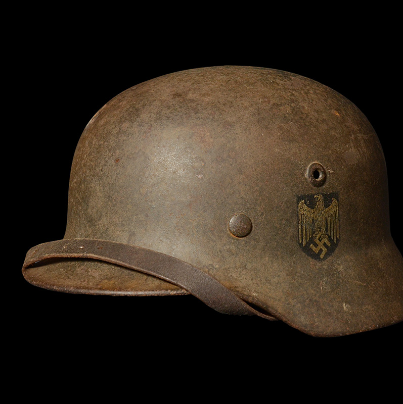 German Steel Helmet | M40 | Heer | Single Decal | Provenance