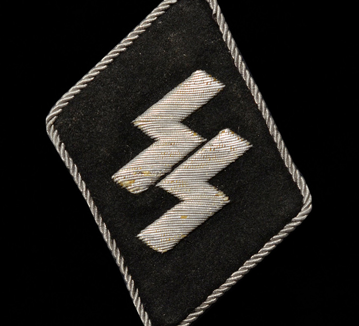 SS Officer Runic Collar Patch | With RZM Label | Service Used