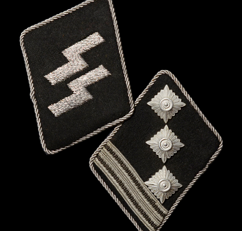SS Officer Runic Collar Patches | Matched Pair | Scarce Semi-Flatwire Runes