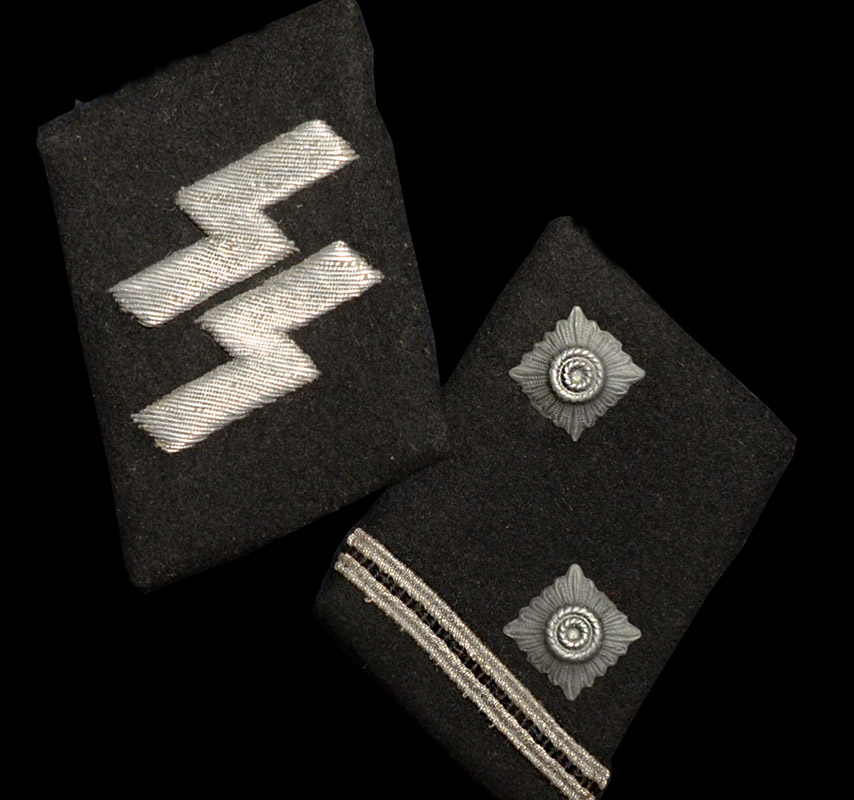 SS Runic Senior NCO Collar Patches | Hauptscharfuhrer Rank | Matched Pair