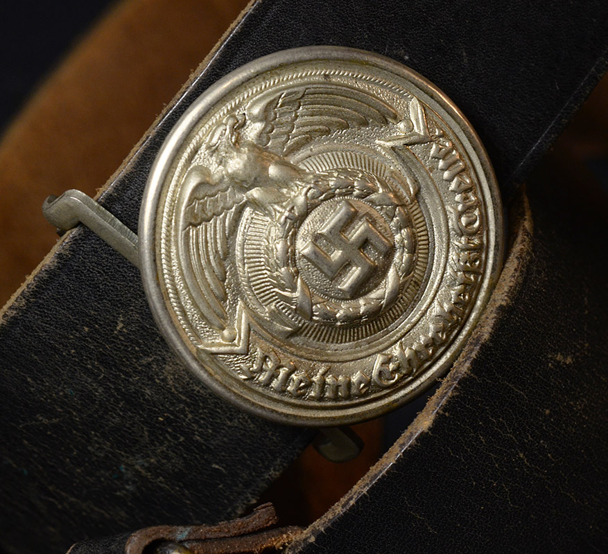 Allgemeine-SS Officer Belt & Buckle | Early Nickel-Silver Version | Rare