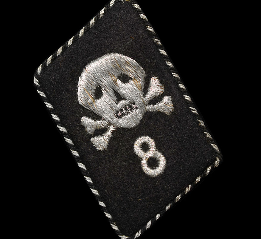 SS-Totenkopfverbande Front-Face Skull Collar Patch | Extreme Rarity