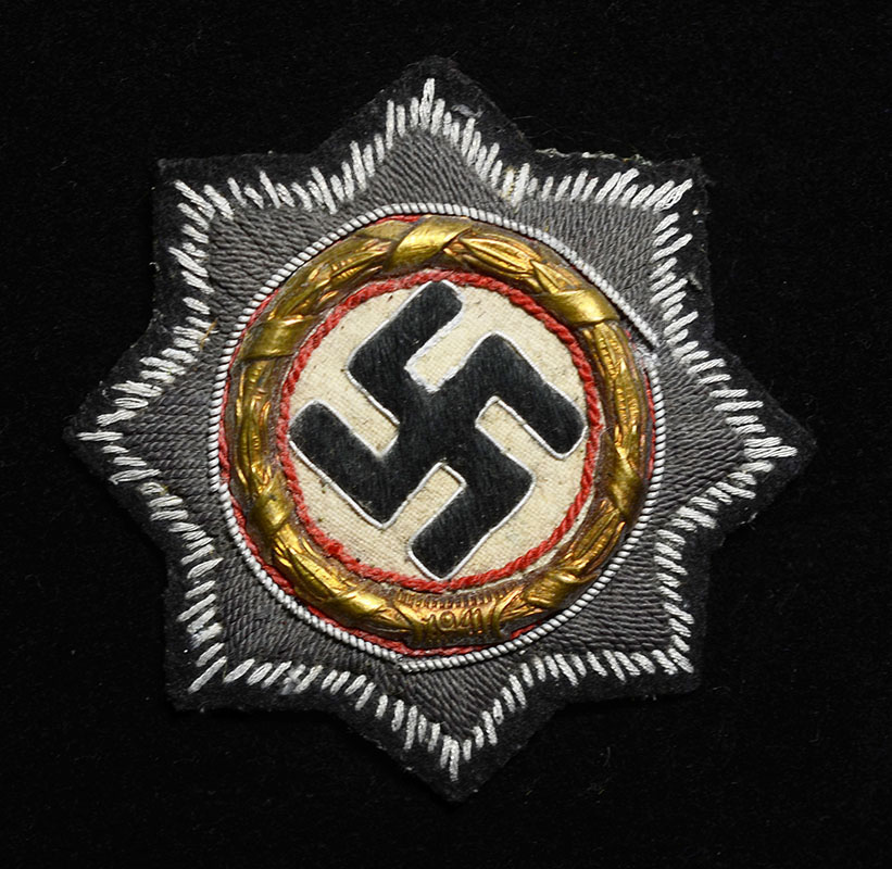 German Cross In Gold Cloth Version | Black Backing For Panzer | Rare To Find