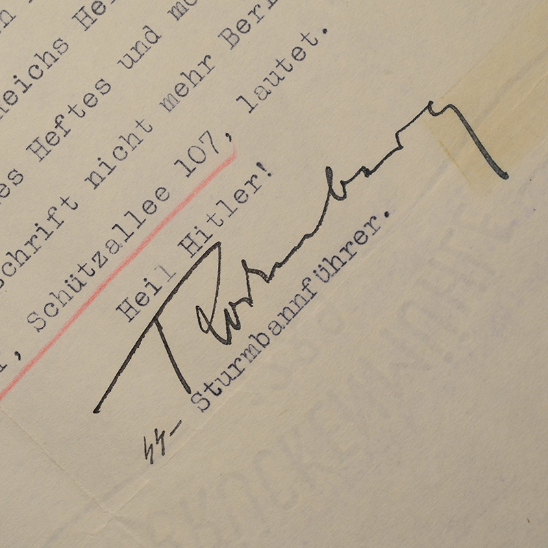 SS-Sturmbannfuhrer Dr.Rodenberg Signed Document | Headed Euthanasia Program