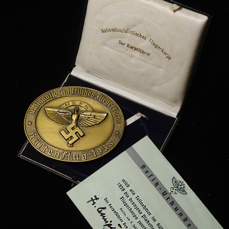 NSFK Cased Plaque | Deutschlandflug 1938 | Numbered '39' | Lowest Number Known