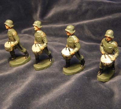 Set of four 1930s period German Army drummers