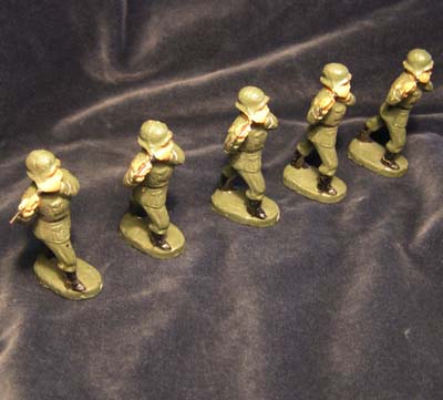 Set of five,1930s period German Army fife players